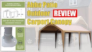 Review Abba Patio 10 x 20-Feet Outdoor Carport Canopy with 6 Steel Legs, Beige 2018