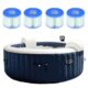 GYMAX Outdoor Spa, 4 Person Inflatable Portable Hot Tub with Accessories Set for Relaxation